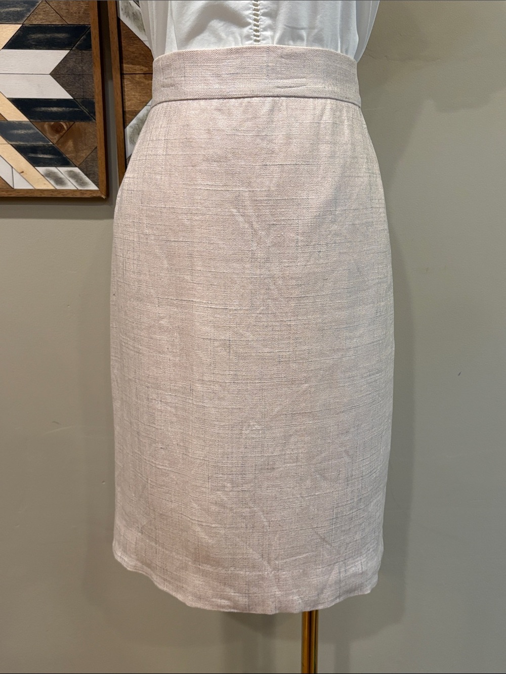 Vintage Ralph Lauren Collection Light Pink Linen Pencil Skirt size 6 - Picture 2 of 13